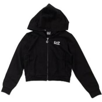 EA7 Emporio Armani Girls' Full Zip Hoodie Sweatshirt - Black, Size 12 Years