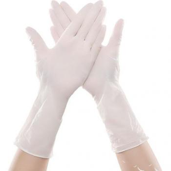 Guantes de látex blancos antideslizantes para laboratorio, 100 unidades