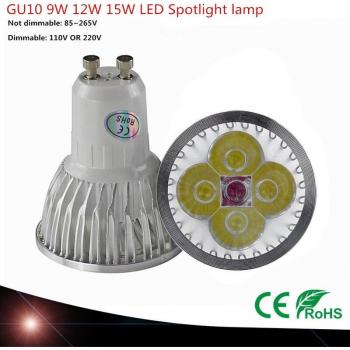 Spot lumineux LED GU10 9W/12W/15W blanc