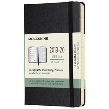 Moleskine 2019-20 Weekly - Agenda Cuaderno Semanal de 18 Meses 2019/2020, Negro, Tamaño Pequeño 9 x 14 cm, 208 Páginas