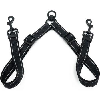 Heavy Duty Black Double Leash Coupler for Big Dogs