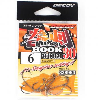 Decoy Worm Hook Bundle: Makisasu, 30 Pieces, Size 6