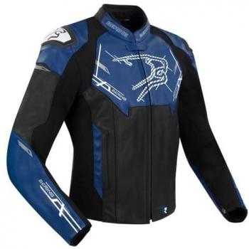 Bering Snap Chaqueta de cuero/textil para motocicleta - Negro Azul