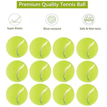 Set de 12 Pelotas de Tenis de Lana y Goma con Bolsa