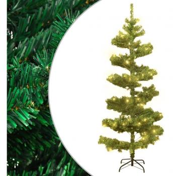 Árbol de Navidad preiluminado con soporte y luces, marca Vidaxl, color verde, 150 cm