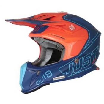 Just1 Casco de Cross J18 Mips® Vertigo Azul-Blanco-Naranja