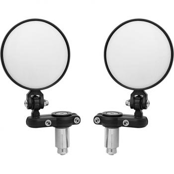 Retrovisores universales para moto 7/8 y 22mm, espejos plegables de manillar redondeado de 3 en negro