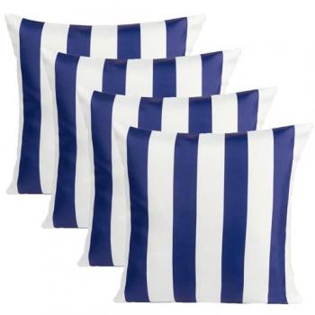 4 Piece Water-Resistant Outdoor Cushion Covers - Navy Stripes