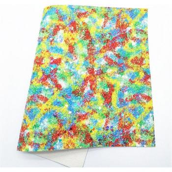Rainbow Printed Synthetic Leather Sheets for Bows 21x29CM Q792