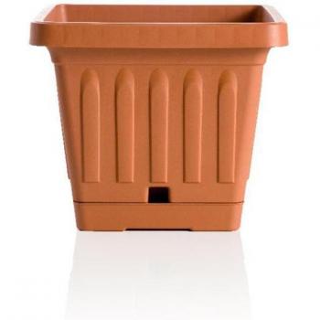 Pot à fleurs avec soucoupe Terra - Bama - Terracotta - L 20 x H 16,5 cm