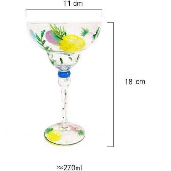 Verres à vin colorés 270ml en forme de Margarita faits main pour bar à domicile