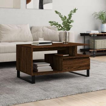 Coffee Table Brown Oak 90x49x45 cm Engineered Wood Vidaxl