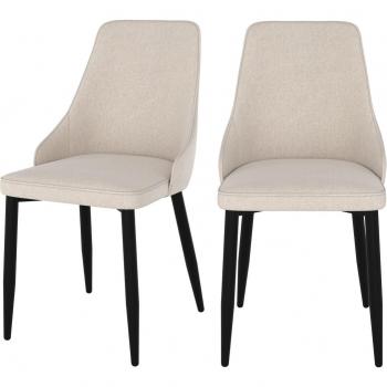 Set 2 Chaises Beige Métalliques – Rendez‑Vous Déco