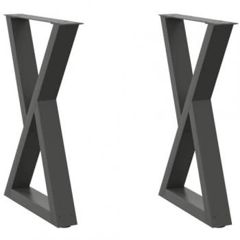 Steel Anthracite Table Leg Set – 2 Pieces (60 × 72–73.3 cm)