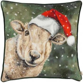 Coussin décoratif Noël à mouton filé Evans Lichfield, 43 cm, vert forêt