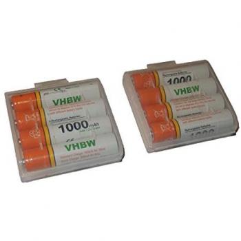 Pack de 8 batteries AAA micro NiMH 1000 mAh, 1,2 V – compatible Audioline