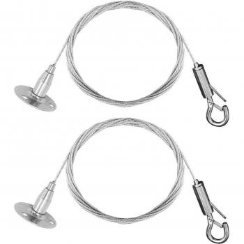 2 Pcs Wire Rope for Hanging Decor with Locking Hook