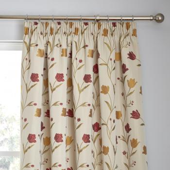 Juliette Natural Jacquard Pencil Pleat Curtains