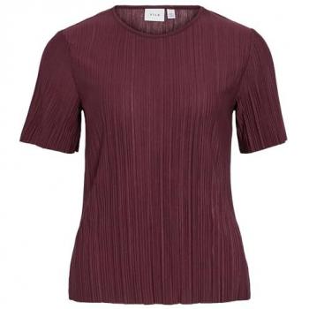 Vila Plissee Kurzarmshirt O-NECK für Damen - XL
