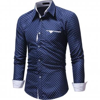 Blusa Formal de Manga Larga para Hombre