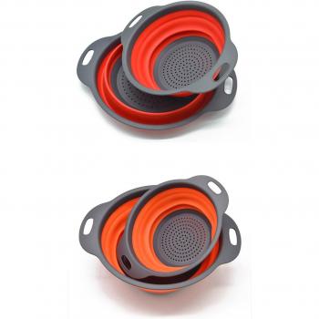 Cesta de asfalto plegable circular azul para frutas
