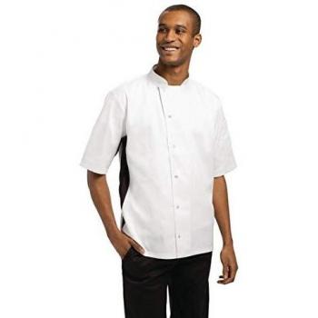 Midnight & Ivory Unisex Short Sleeve Chef Coat M
