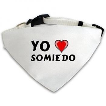 Pañuelo blanco personalizado para perros con amo Somiedo