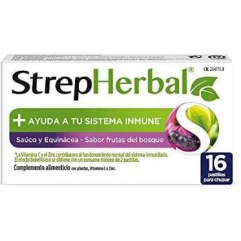 Strepherbal 16 Pastillas Para Chupar Sabor Sauco y Equinacea