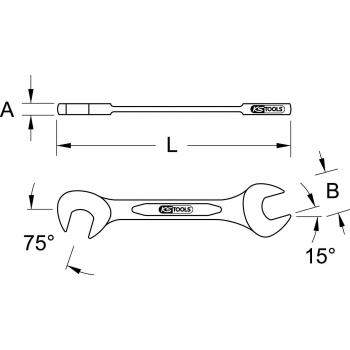 KS TOOLS BRONZEplus Blech-Doppel-Maulschlüssel klein 10 mm (963.7126)