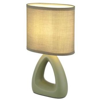 Lampe de chevet verte en céramique et textile