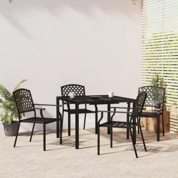 VidaXL 5 Piece Patio Dining Set Anthracite Steel