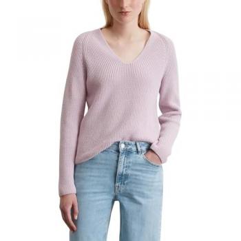 MARC O'POLO Damen V‑Ausschnitt Strickpullover in lila, Größe M