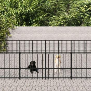 Steel Dog Kennel for Outdoors - 76.21 m² (vidaXL)