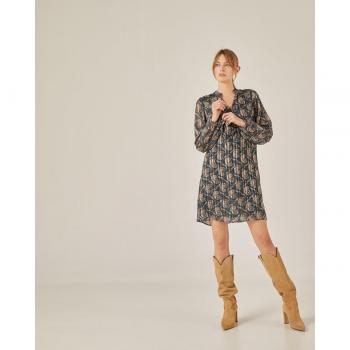 Elegancia Niza: Vestido de Mujer Corto, Recto y Manga Larga