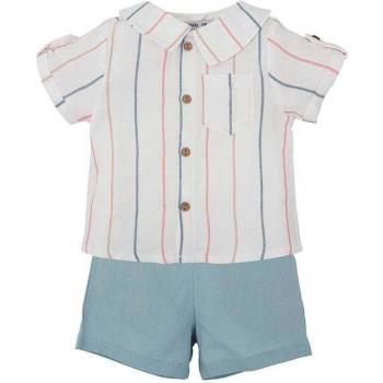 Conjunto de bebé niño en color único elaborado con el mejor algodón a rayas
