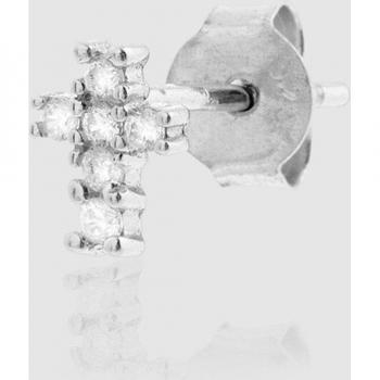 Mini Pendiente Ágatha Paris - Cruz de Plata con Circonitas