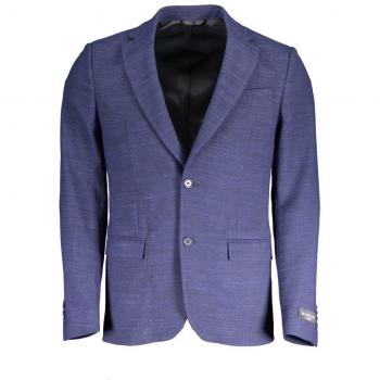Men's Blue Polyester Coat - Size 3XL