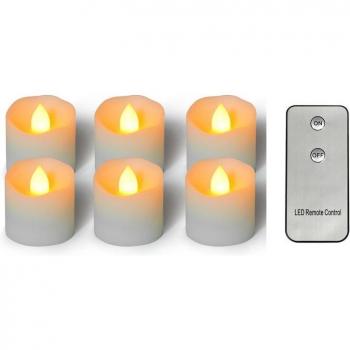 CR2450 Battery LED Tealight Candles with Remote - 6 Pack