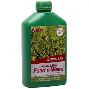 Vitax Green Up Liquid Lawn Feed Food & Weed Fertiliser Grass Care 200sqm - 1ltr