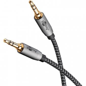Goobay Audio Verbindungskabel AUX, 3,5 mm stereo, 3 m, Sharkskin Grey