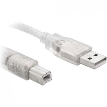 USB Printer Cable 2.0V 3 Meter Transparent POWERMASTER (SL-U2003)