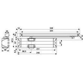 Tschopp FERME PORTE Ts90bc 3/4 NOIR avec FREIN à l'OUVERTURE pour PORTE 1100MM