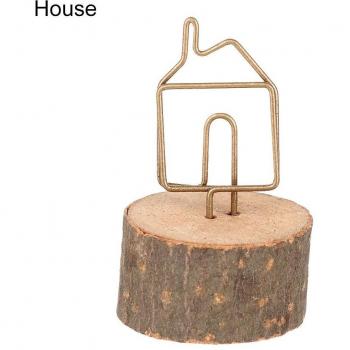 Runde Holzclip-Ständer für Namenskarten, 1 Stück