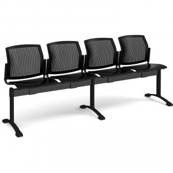 Santana Perforated Back Plastic Seating - Bench 4 Wide with 4 Seats