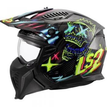 Casco Moto Jet LS2 OF606 DRIFTER RAYZ Nero Blue taglia XS