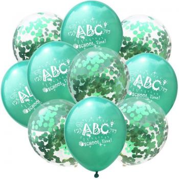 Ballons ronds en aluminium ABC - 10 pièces