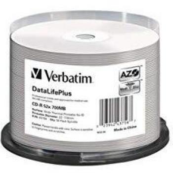 Verbatim CD‑R 700 MB 52× DataLifePlus, caja de 50 discos