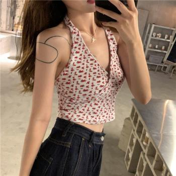 Floral Halter Neck Summer Crop Top