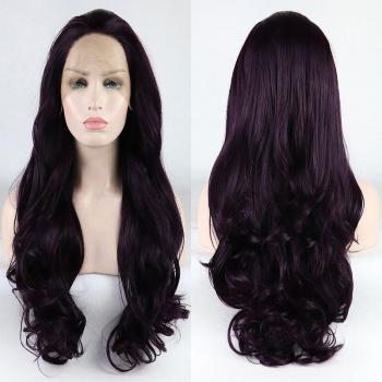 Dark Purple Body Wave Lace Front Wig for Women