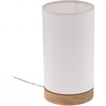 Round White Canvas Table Lamp